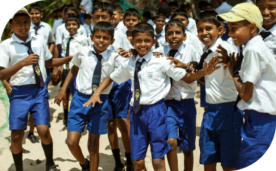 School Students with smiling face