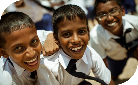 School Students with smiling face