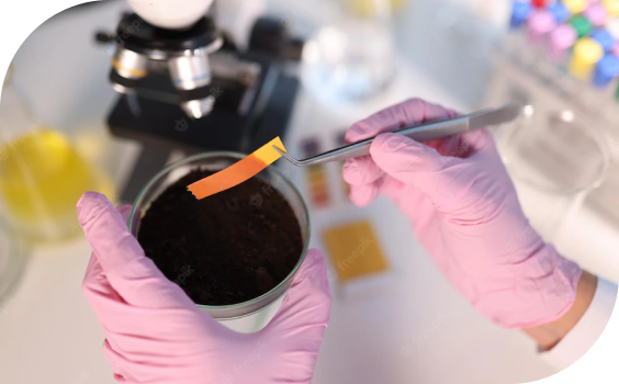 Testing soil in lab